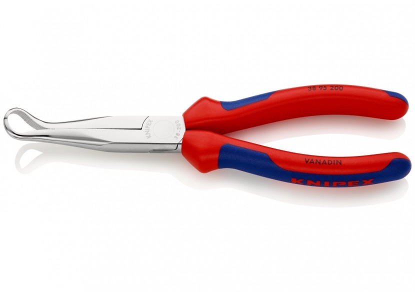 Pince de mécanicien pour cosses de bougies 200mm Coudée 45° Bi-matière Chromée - Knipex - 3895200 Pince de mécanicien pour cosses de bougies 200mm Coudée 45° Bi-matière Chromée - Knipex - 3895200