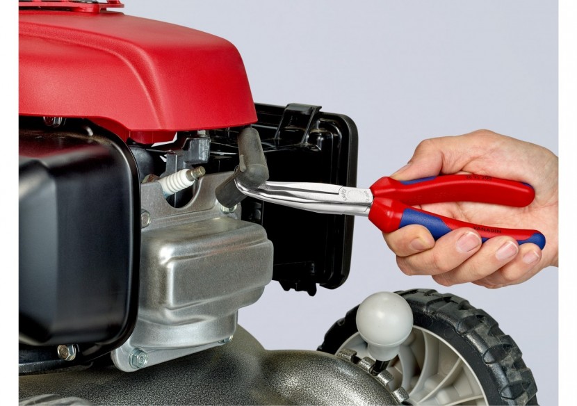 Pince de mécanicien pour cosses de bougies 200mm Coudée 45° Bi-matière Chromée - Knipex - 3895200 Pince de mécanicien pour cosses de bougies 200mm Coudée 45° Bi-matière Chromée - Knipex - 3895200