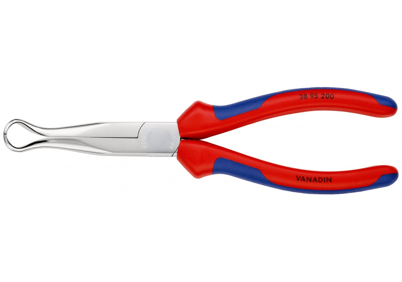 Pince de mécanicien pour cosses de bougies 200mm Coudée 45° Bi-matière Chromée - Knipex - 3895200