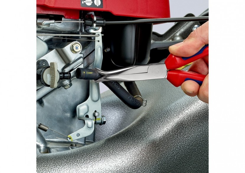 Pince de mécanicien pour cosses de bougies 200mm Coudée 45° Bi-matière Chromée - Knipex - 3895200 Pince de mécanicien pour cosses de bougies 200mm Coudée 45° Bi-matière Chromée - Knipex - 3895200