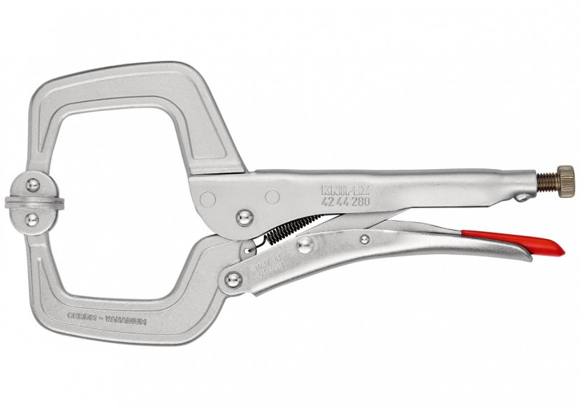 Pince-étau à souder 280mm mâchoires mobiles Zinguée brillante - Section max 90mm - Knipex - 4244280