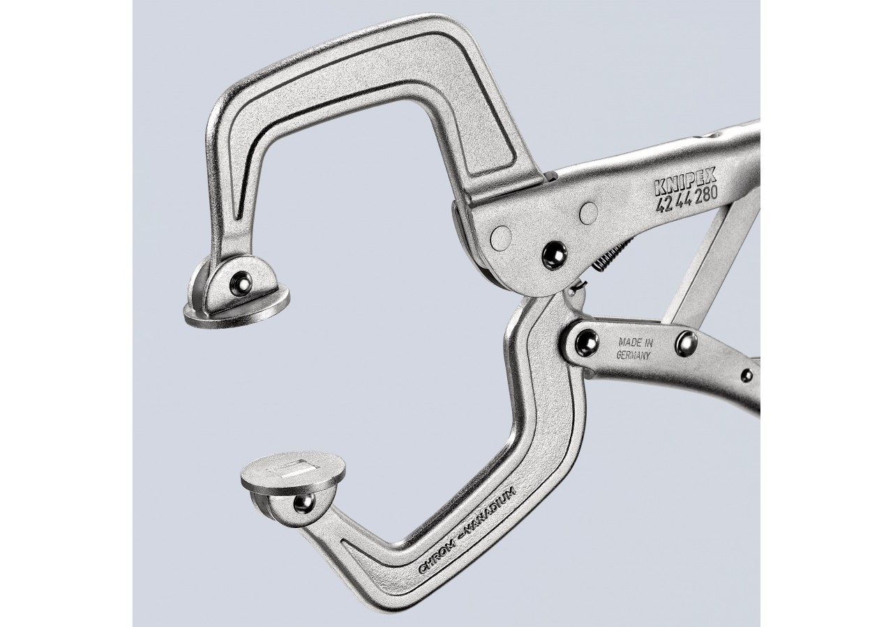 Pince-étau à souder 280mm mâchoires mobiles Zinguée brillante - Section max 90mm - Knipex - 4244280