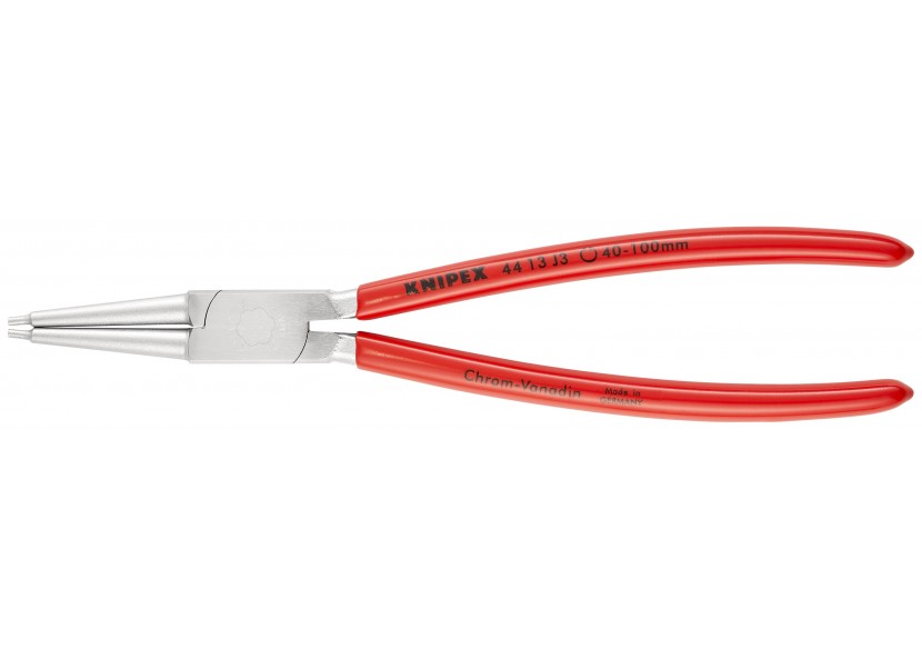 Pince pour circlips intérieurs Alésage 40 à 100mm - 225mm - Gainage PVC -Chromée - Knipex - 4413J3 Pince pour circlips intérieurs Alésage 40 à 100mm - 225mm - Gainage PVC -Chromée - Knipex - 4413J3