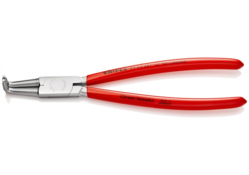 Pince pour circlips intérieurs Alésage 40 -100mm - 215mm 90° Gaines PVC Chromée - Knipex - 4423J31