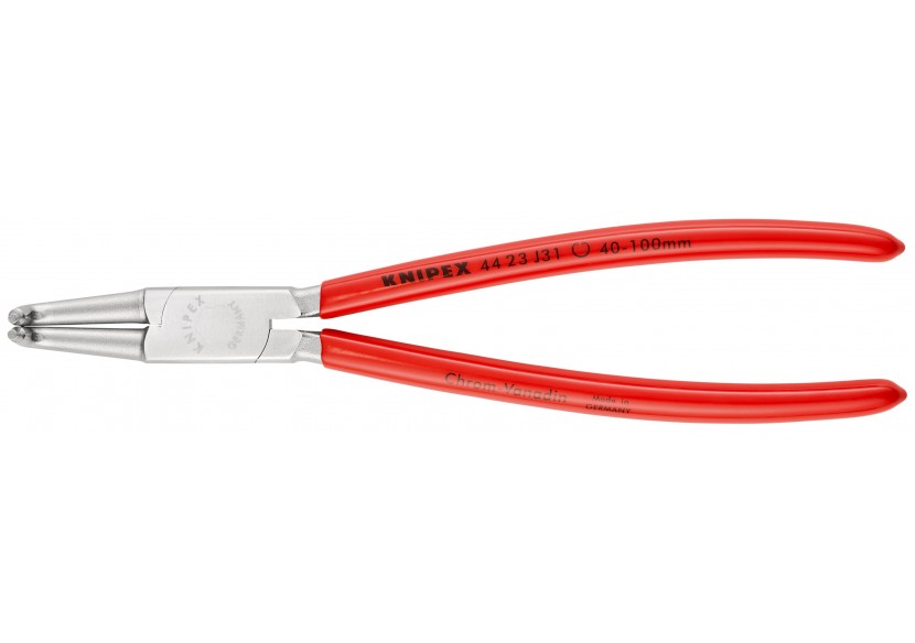 Pince pour circlips intérieurs Alésage 40 -100mm - 215mm 90° Gaines PVC Chromée - Knipex - 4423J31