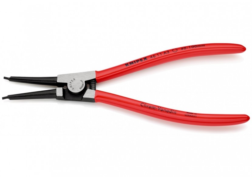 Pince pour circlips extérieurs Arbre de 40 à 100mm - Gainage PVC - 210mm - Knipex - 4611A3