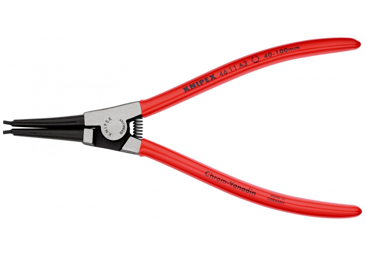 Pince pour circlips extérieurs Arbre de 40 à 100mm - Gainage PVC - 210mm - Knipex - 4611A3