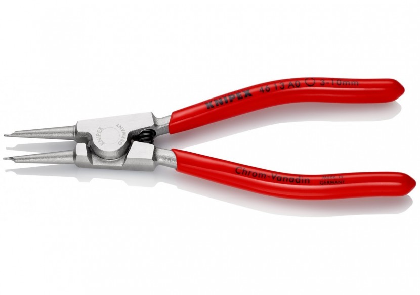 Pince pour circlips extérieurs d'Arbre 3 à 10mm - 140mm - Gainage PVC - Chromée - Knipex - 4613A0