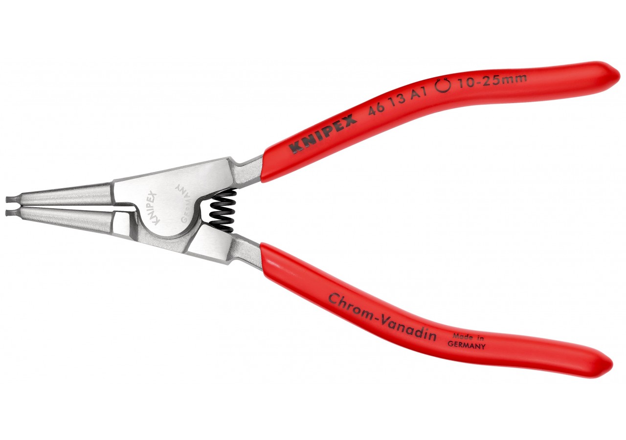 Pince pour circlips extérieurs d'Arbre 10 à 25mm - 140mm - Gainage PVC - Chromée - Knipex - 4613A1