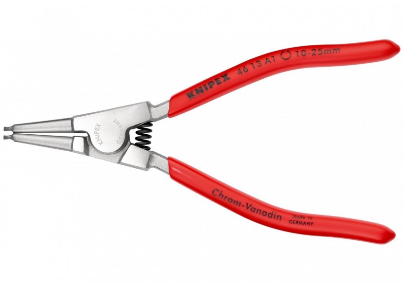 Pince pour circlips extérieurs d'Arbre 10 à 25mm - 140mm - Gainage PVC - Chromée - Knipex - 4613A1