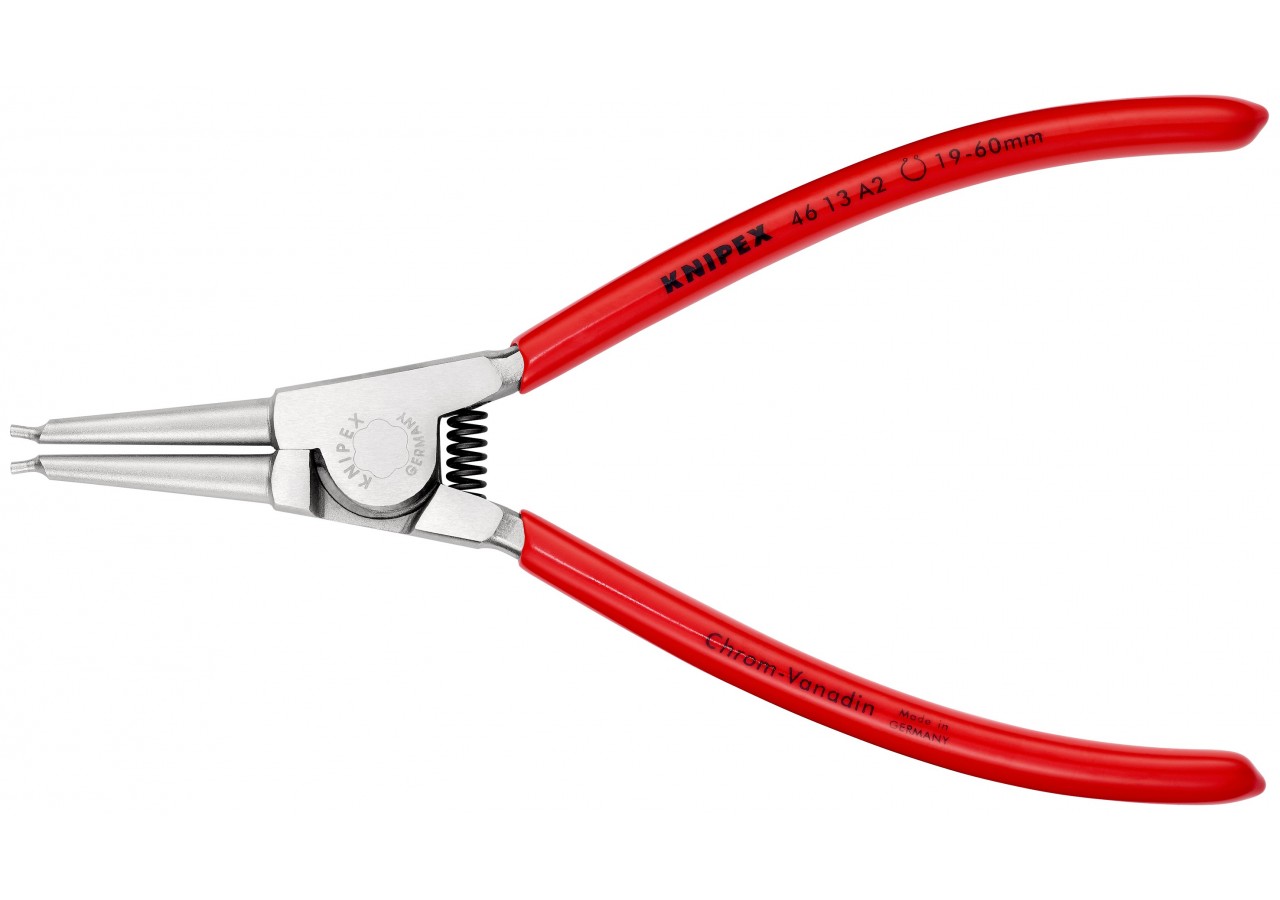 Pince pour circlips extérieurs d'Arbre 19 à 60mm - 180mm - Gainage PVC - Chromée - Knipex - 4613A2
