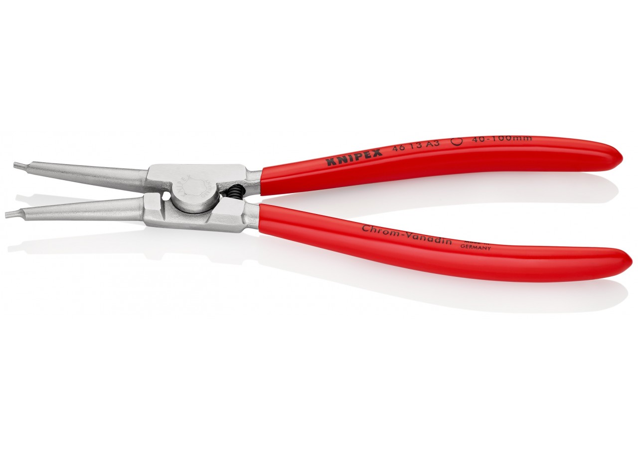 Pince pour circlips extérieurs d'Arbre 40 à 100mm - 210mm - Gainage PVC -Chromée - Knipex - 4613A3