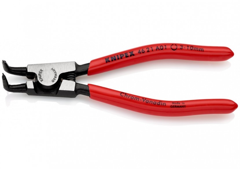 Pince pour circlips extérieurs d'Arbre de 3 à 10mm - 125mm à 90° - Gainage PVC - Knipex - 4621A01