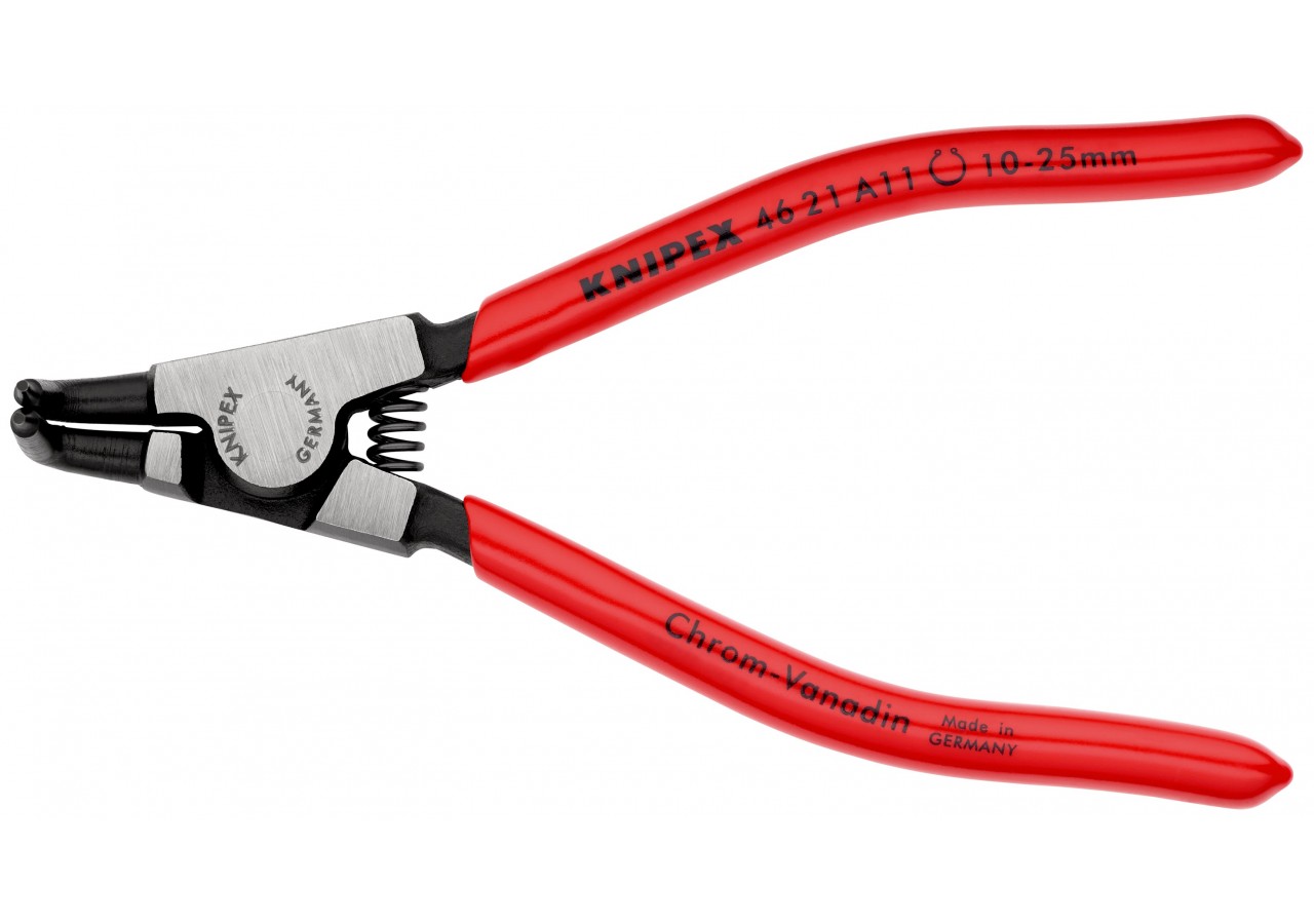 Pince pour circlips extérieurs d'Arbre de 10 à 25mm - 125mm 90° - Gainage PVC - Knipex - 4621A11
