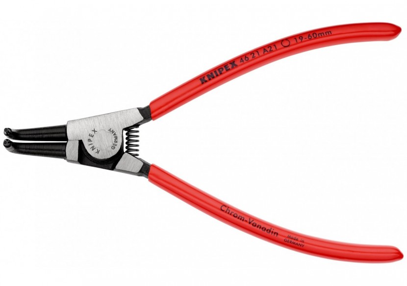 Pince pour circlips extérieurs d'Arbre de 19 à 60mm - 170mm à 90° - Gainage PVC - Knipex - 4621A21