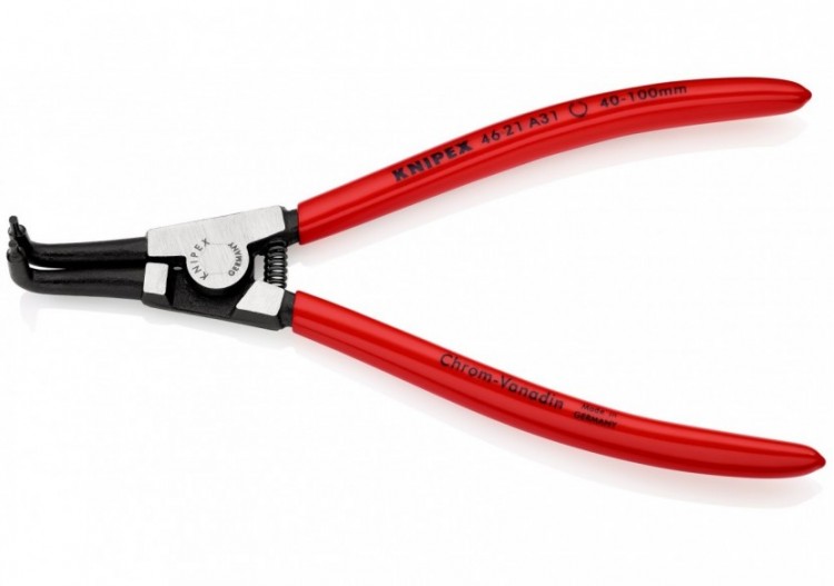 Pince pour circlips extérieurs d'Arbre de 40 à 100mm - 200mm 90° - Gainage PVC - Knipex - 4621A31