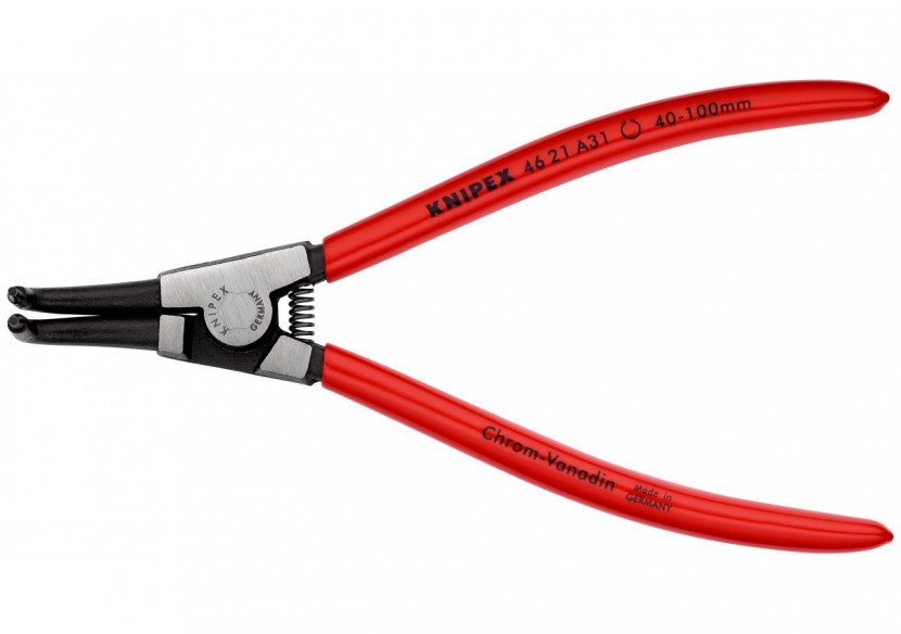 Pince pour circlips extérieurs d'Arbre de 40 à 100mm - 200mm 90° - Gainage PVC - Knipex - 4621A31