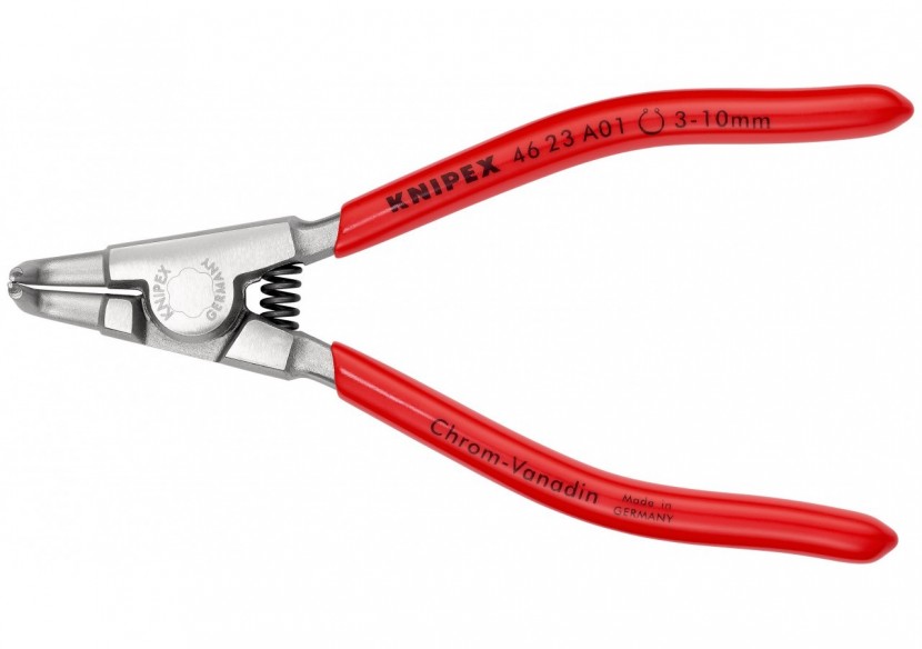 Pince pour circlips extérieurs d'Arbre 3 à 10mm - 125mm 90° - Gaines PVC Chromée - Knipex - 4623A01