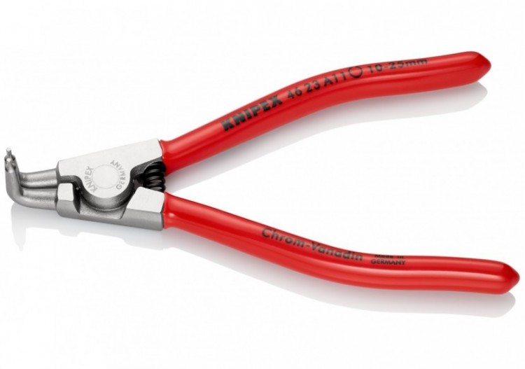 Pince pour circlips extérieurs d'Arbre 10 à 25mm - 125mm 90° Gaines PVC Chromée - Knipex - 4623A11