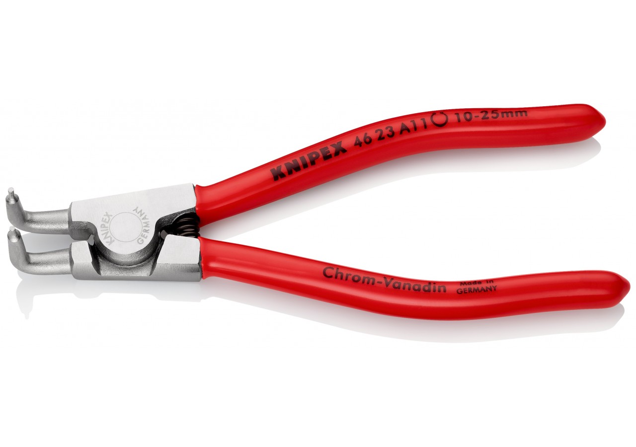 Pince pour circlips extérieurs d'Arbre 10 à 25mm - 125mm 90° Gaines PVC Chromée - Knipex - 4623A11