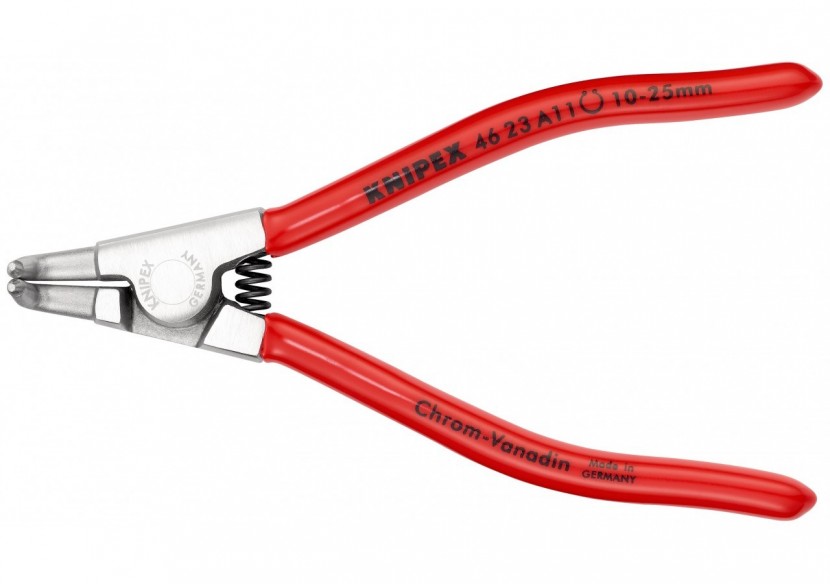 Pince pour circlips extérieurs d'Arbre 10 à 25mm - 125mm 90° Gaines PVC Chromée - Knipex - 4623A11