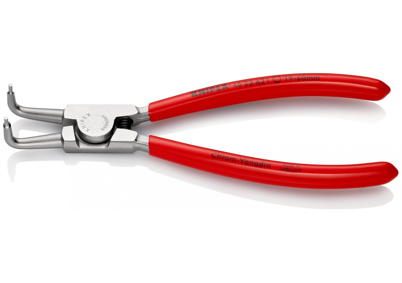 Pince pour circlips extérieurs d'Arbre 19 à 60mm - 170mm 90° Gaines PVC Chromée - Knipex - 4623A21