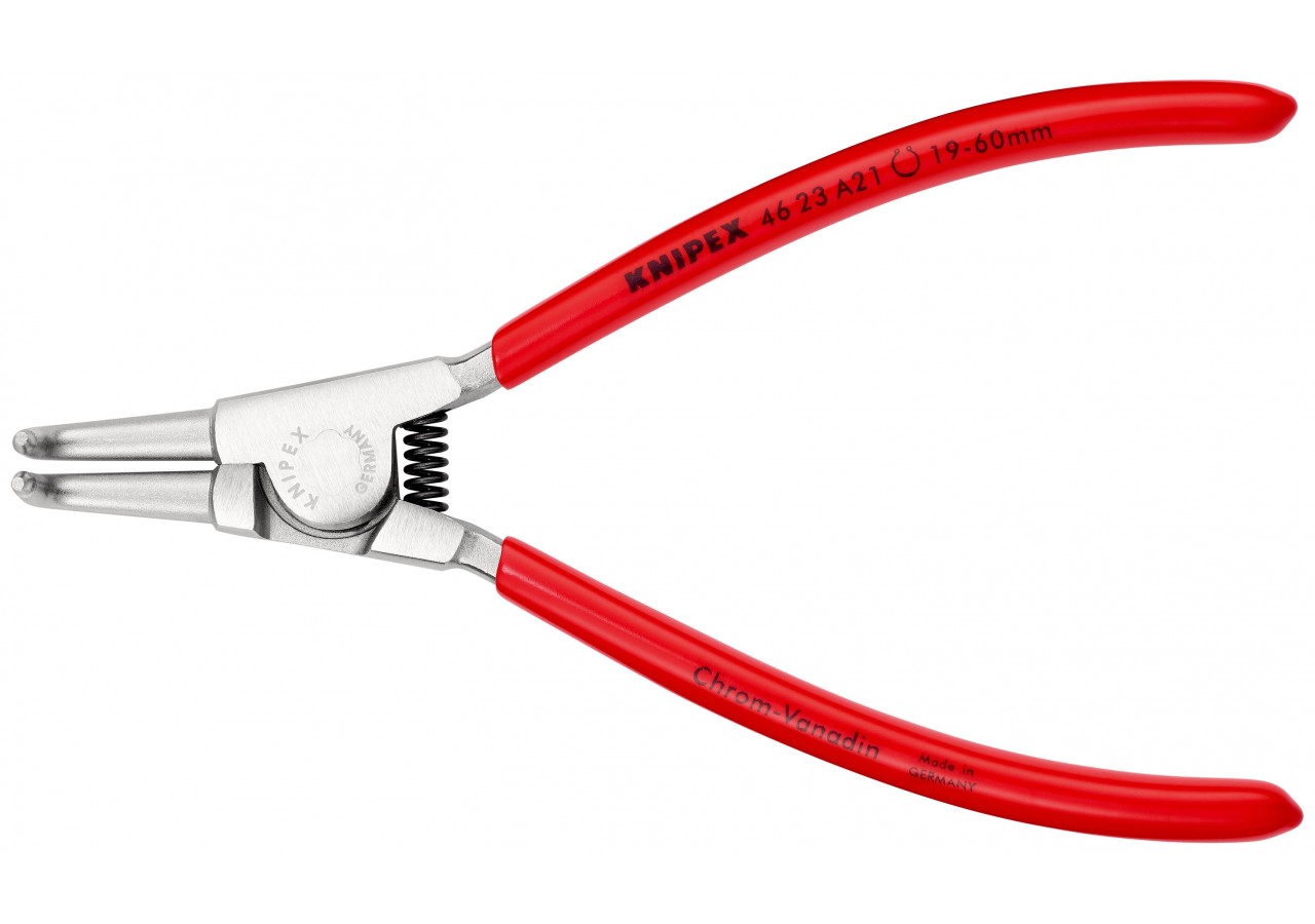 Pince pour circlips extérieurs d'Arbre 19 à 60mm - 170mm 90° Gaines PVC Chromée - Knipex - 4623A21