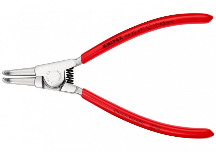 Pince pour circlips extérieurs d'Arbre 19 à 60mm - 170mm 90° Gaines PVC Chromée - Knipex - 4623A21