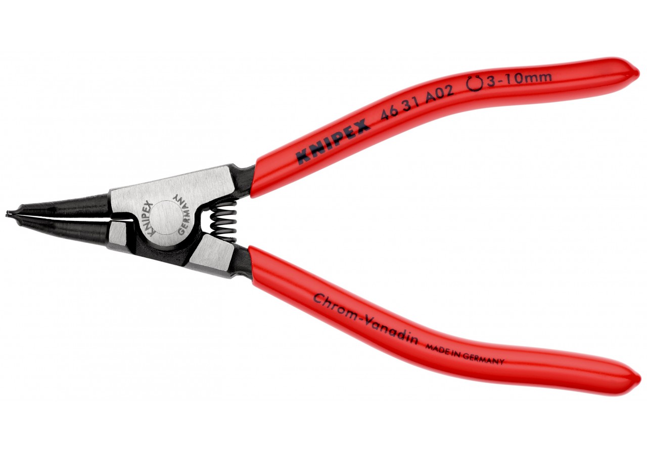 Pince pour circlips extérieurs d'Arbre de 3 à 10mm - 130mm à 45° - Gainage PVC - Knipex - 4631A02