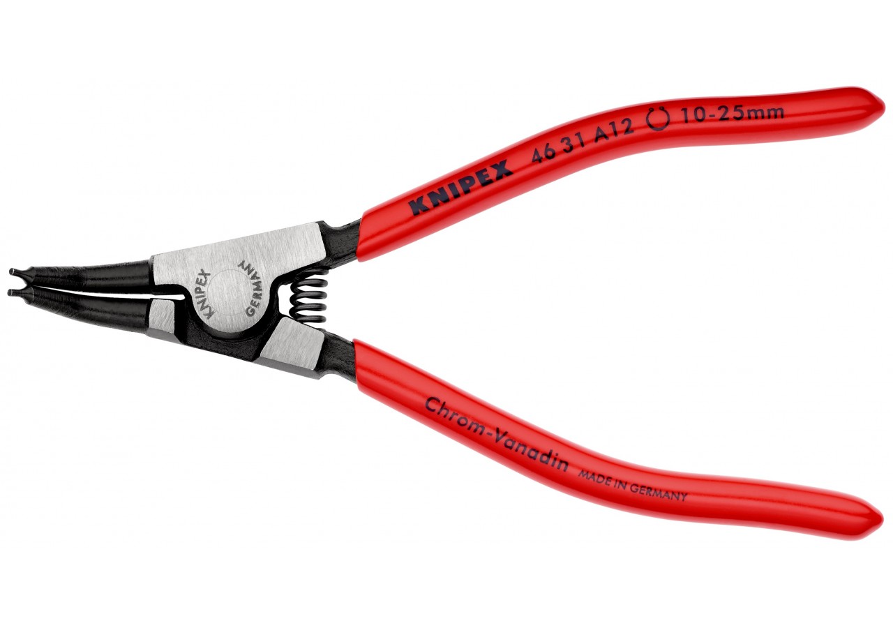 Pince pour circlips extérieurs d'Arbre de 10 à 25mm - 130mm 45° - Gainage PVC - Knipex - 4631A12