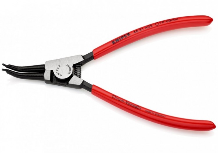 Pince pour circlips extérieurs d'Arbre de 19 à 60mm - 185mm 45° - Gainage PVC - Knipex - 4631A22