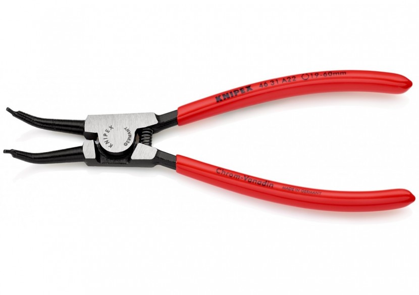 Pince pour circlips extérieurs d'Arbre de 19 à 60mm - 185mm 45° - Gainage PVC - Knipex - 4631A22