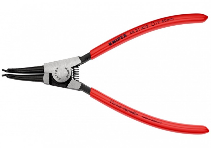Pince pour circlips extérieurs d'Arbre de 19 à 60mm - 185mm 45° - Gainage PVC - Knipex - 4631A22