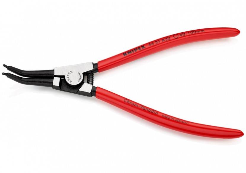 Pince pour circlips extérieurs d'Arbre de 40 à 100mm - 210mm 45° - Gainage PVC - Knipex - 4631A32