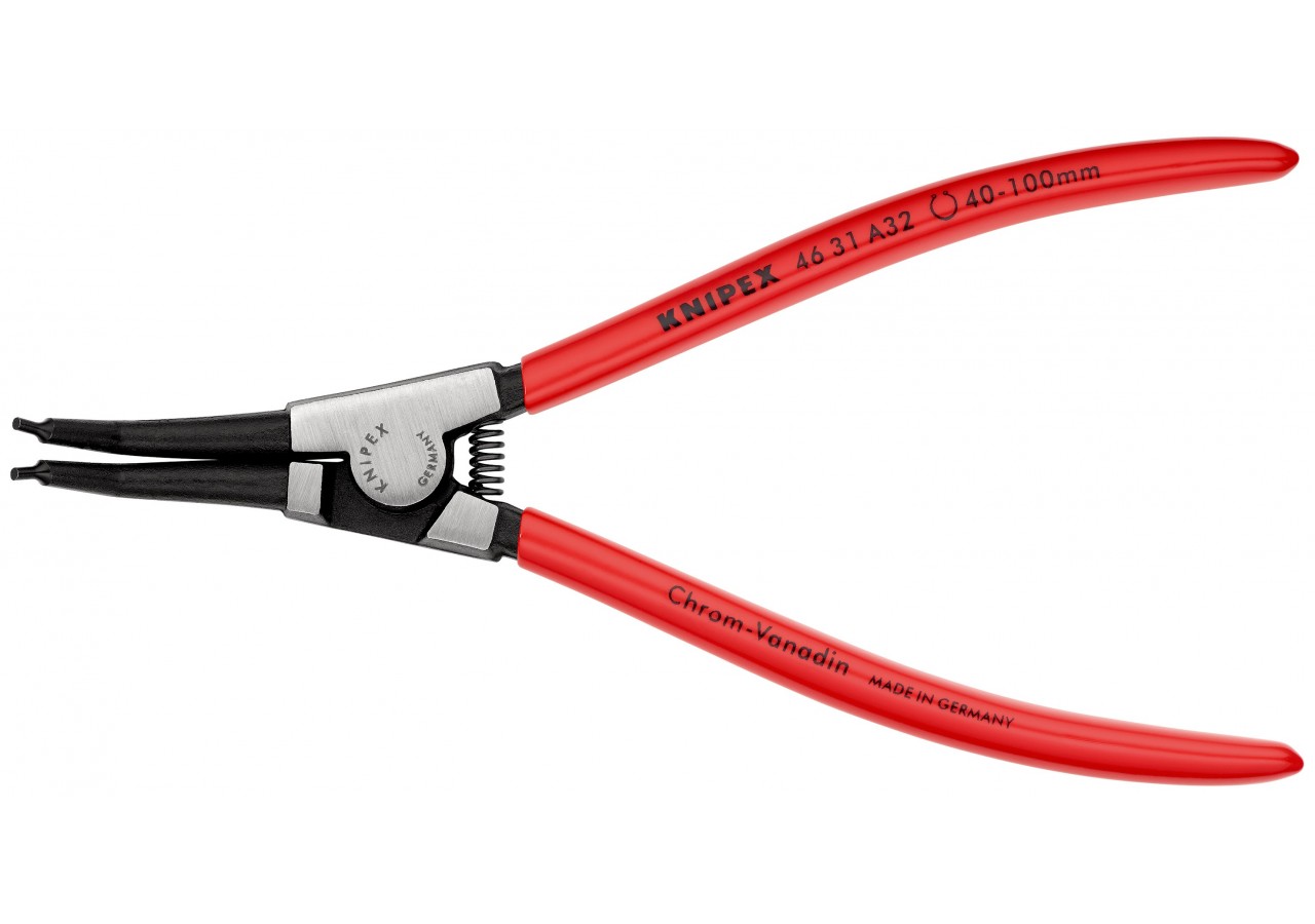 Pince pour circlips extérieurs d'Arbre de 40 à 100mm - 210mm 45° - Gainage PVC - Knipex - 4631A32