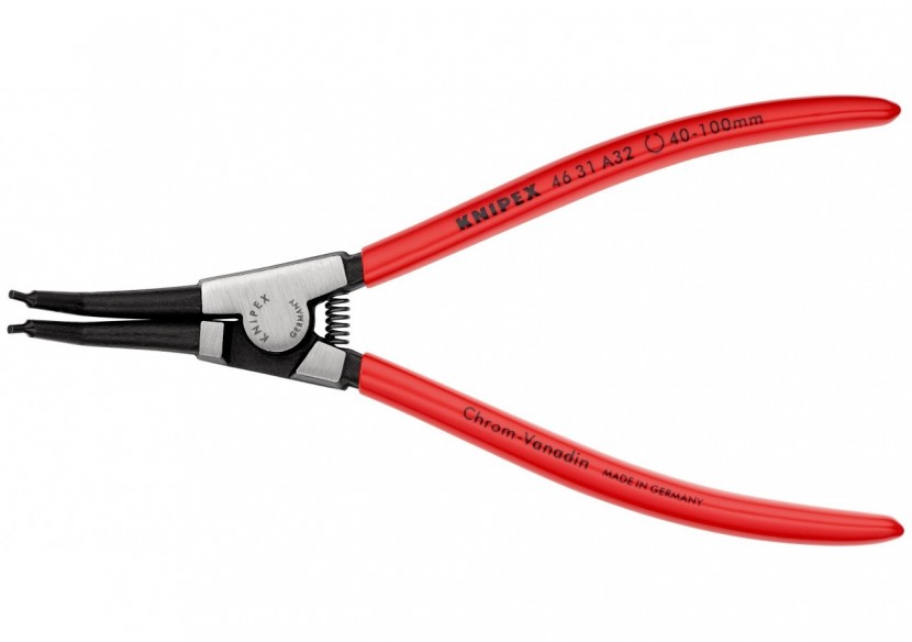 Pince pour circlips extérieurs d'Arbre de 40 à 100mm - 210mm 45° - Gainage PVC - Knipex - 4631A32