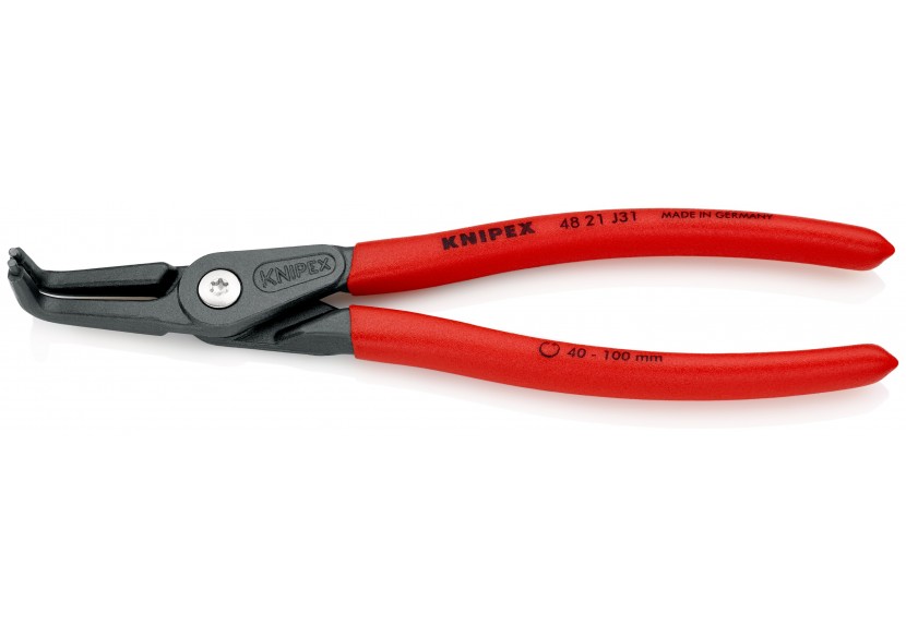 Pince de précision circlips intérieurs de 40 à 100mm - 210mm 90° - Gainage PVC - Knipex - 4821J31