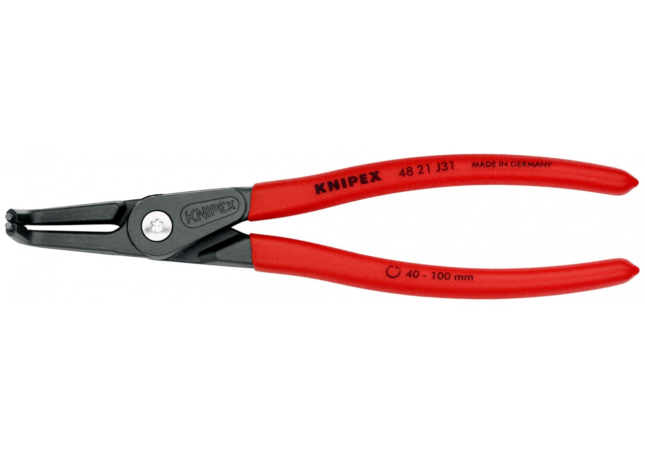Pince de précision circlips intérieurs de 40 à 100mm - 210mm 90° - Gainage PVC - Knipex - 4821J31