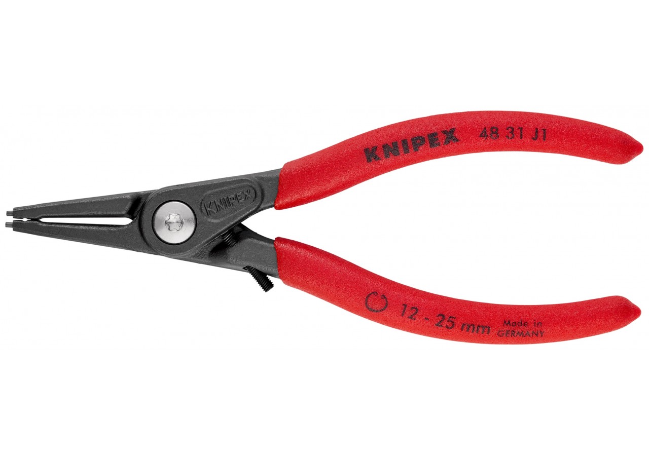 Pince circlips intérieurs de 12 à 25mm + vis de réglage - 140mm - Gainage PVC - Knipex - 4831J1
