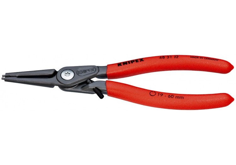 Pince circlips intérieurs de 19 à 60mm + vis de réglage - 180mm - Gainage PVC - Knipex - 4831J2