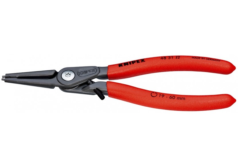 Pince circlips intérieurs de 19 à 60mm + vis de réglage - 180mm - Gainage PVC - Knipex - 4831J2