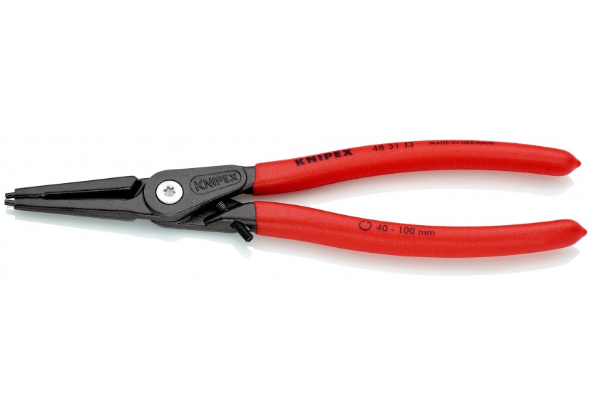 Pince circlips intérieurs de 40 à 100mm + vis de réglage - 225mm - Gainage PVC - Knipex - 4831J3