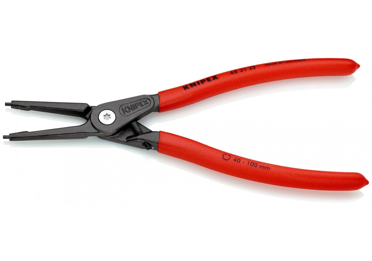 Pince circlips intérieurs de 40 à 100mm + vis de réglage - 225mm - Gainage PVC - Knipex - 4831J3