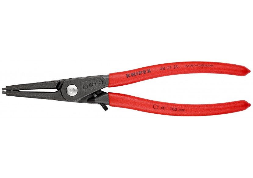 Pince circlips intérieurs de 40 à 100mm + vis de réglage - 225mm - Gainage PVC - Knipex - 4831J3