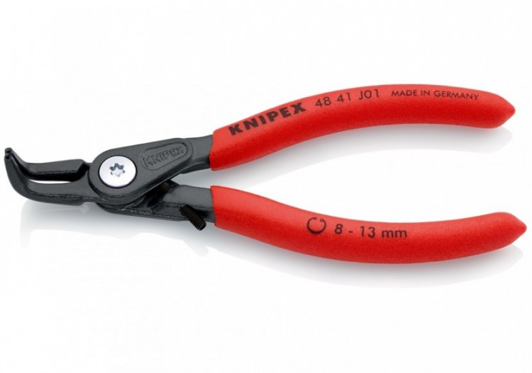 Pince circlips intérieurs de 8 à 13mm + vis de réglage - 130mm 90° - Gainage PVC - Knipex - 4841J01