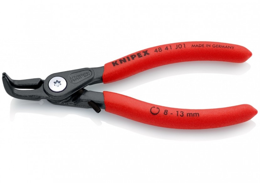 Pince circlips intérieurs de 8 à 13mm + vis de réglage - 130mm 90° - Gainage PVC - Knipex - 4841J01