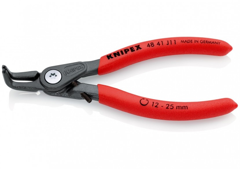 Pince circlips intérieurs de 12 à 25mm + vis de réglage - 130mm 90°- Gainage PVC - Knipex - 4841J11