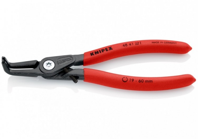 Pince circlips intérieurs de 19 à 60mm + vis de réglage -165mm 90° - Gainage PVC - Knipex - 4841J21