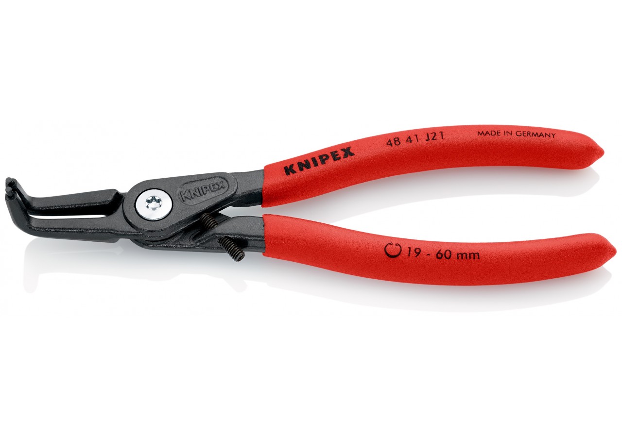 Pince circlips intérieurs de 19 à 60mm + vis de réglage -165mm 90° - Gainage PVC - Knipex - 4841J21