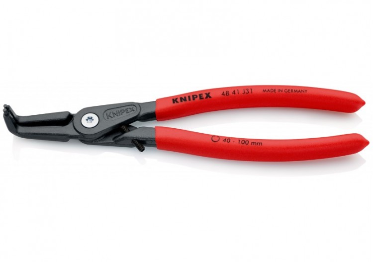 Pince circlips intérieurs de 40 à 100mm + vis de réglage - 210mm 90° Gaines PVC - Knipex - 4841J31